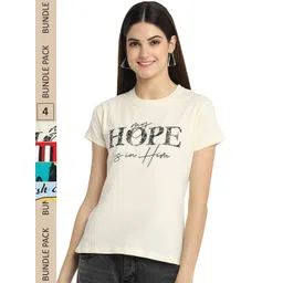 Fabflee Pack Of 4 Typography Printed Cotton T-shirt-picture-23