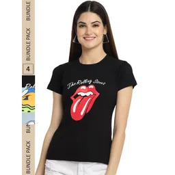 Fabflee Pack Of 4 Typography Printed Cotton T-shirt-picture-40