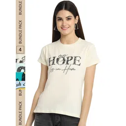 Fabflee Pack of 4 Typography Printed Round Neck Cotton T-shirt-picture-19