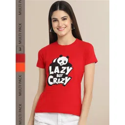 Fabflee Women Pack Of 3 Printed Cotton T-shirt-picture-27