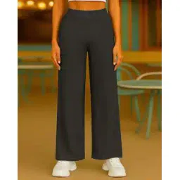 fabflee x ag Women Ribbed Relaxed Fit Flat-Front Trousers-picture-31