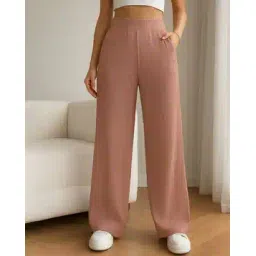 fabflee x ag Women Ribbed Relaxed Fit Trousers-picture-19