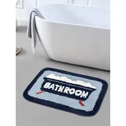 FABINALIV Blue & White Textured Anti-Skid Bath Mat-picture-38