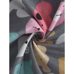 FABINALIV Grey & Blue Cartoon Characters 300 TC King Bedsheet with 2 Pillow Covers image 5