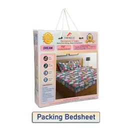 FABINALIV Grey & Blue Cartoon Characters 300 TC King Bedsheet with 2 Pillow Covers image 4