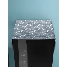 FABINALIV Grey & White Floral Printed Refrigerator Top Cover-picture-12