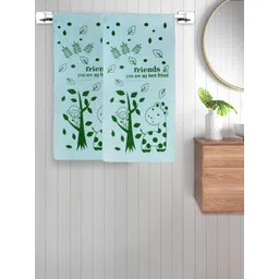 FABINALIV  Kids Green 2 Pieces Printed Cotton Bath Towels-picture-36