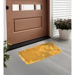 fabinaliv Mustard Solid Polyester 24x16 Inches AntiSkid Door Mat-picture-16