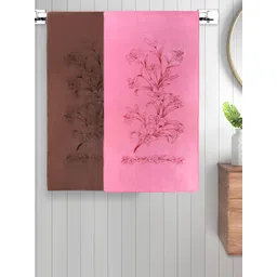 FABINALIV Pink & Brown 2 Pieces Printed Cotton 300 GSM Kids Bath Towels-picture-10