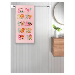 FABINALIV Pink Cartoon Print Cotton Kids Bath Towel (110X60 cm)-picture-20