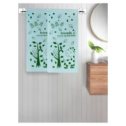 FABINALIV Set of 2 Green Cartoon 300 GSM Cotton Kids Bath Towels (115X60 cm)-picture-38