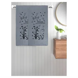 FABINALIV Set of 2 Grey Cartoon 300 GSM Cotton Kids Bath Towels (115X60 cm)-picture-23