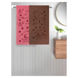 FABINALIV Set of 2 Multicolor Cartoon 300 GSM Cotton Kids Bath Towels (115X60 cm)-picture-29