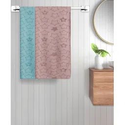 FABINALIV Set of 2 Multicolor Geometric Cotton Kids Bath Towels (110X60 cm)-picture-25