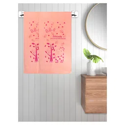 FABINALIV Set of 2 Peach Cartoon 300 GSM Cotton Kids Bath Towels (115X60 cm)-picture-39