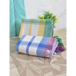 FABINALIV White & Blue 2 Striped Cotton 225 GSM Bath Towel-picture-23