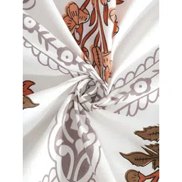 FABINALIV White & Grey Floral 300 TC Flat King Bedsheet with 2 Pillow Covers image 5