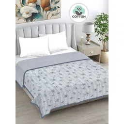 FABINALIV White & Grey Floral AC Room 233 GSM Double Bed Dohar-picture-22