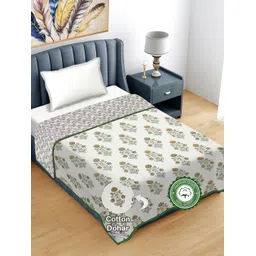 FABINALIV White & Pink Floral AC Room 300 GSM Single Bed Dohar-picture-35