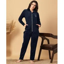fabinaliv Women Zip-Front Shirt & Pyjamas Set-picture-13