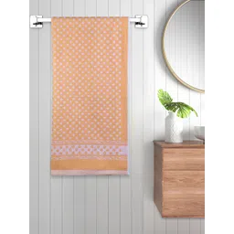 FABINALIV Yellow & White Polka Dots Printed 450 GSM Cotton Bath Towel-picture-14