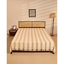 Fabindia Beige Cotton Khimsar Double Bed Cover-picture-16