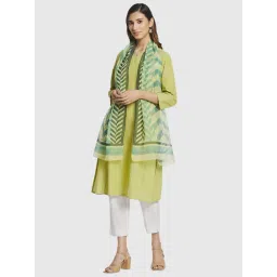 FabBasics by Fabindia Green Printed Stole-picture-24