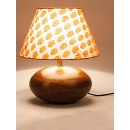 Fabindia Achal Pink & Beige Printed Frustum Table Lamp-picture-22