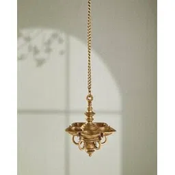 fabindia Antique Brass Mehnoor Hanging Oil Lamp-picture-20