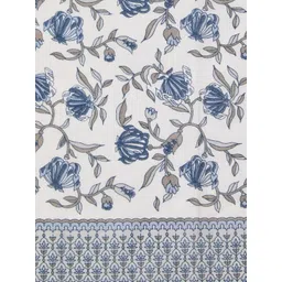 Fabindia Anvi White & Blue Floral Printed Cotton Door Curtain-picture-22