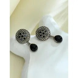 Fabindia Artificial Stones Studded Circular Drop Earrings-picture-22