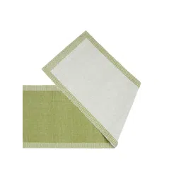 Fabindia Avikar Variation Green Striped Woven Cotton Table Runners image 3