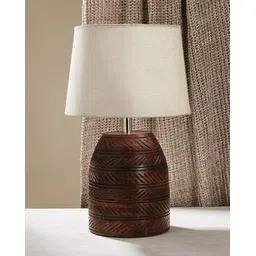 fabindia Avni Wood Bedside Table Lamp without Shade-picture-52