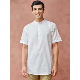 Fabindia Band Collar Cotton Straight Kurta-picture-30