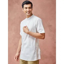 Fabindia Band Collar Cotton Straight Kurta image 3