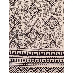 Fabindia Beige & Black Bagh Printed Cotton Lightweight Large Table Runner-picture-25