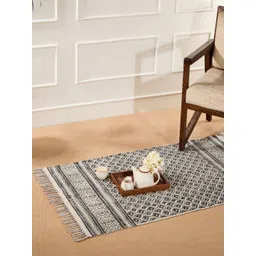 Fabindia Beige & Black Printed Rectangular Small Dhurrie-picture-29