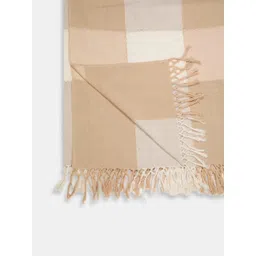 Fabindia Beige & White Checked Hand Woven Cotton 120 TC Single Bed Cover-picture-25