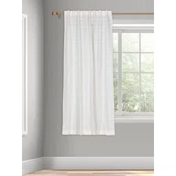 Fabindia Beige & White Floral Sheer Door Curtain-picture-20