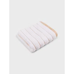 Fabindia Beige & White Meraki Striped Cotton Bath Towels image 5