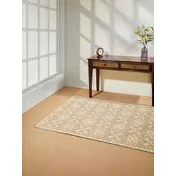 Fabindia Beige & White Nadir Embroidered Dhurries-picture-23