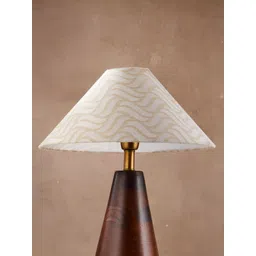 Fabindia Beige & White Printed Cotton Table Lampshade-picture-30