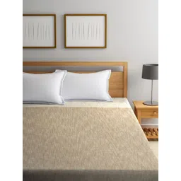 Fabindia Beige & White Woven Design Cotton Double Queen Bed Cover-picture-13