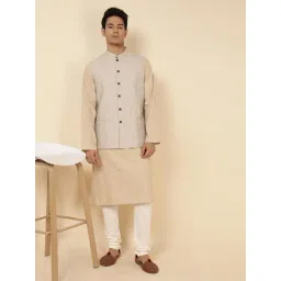 Fabindia Beige Cotton Regular Fit Woven Design Jacket-picture-19