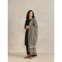 Fabindia Beige Cotton Silk Blend Dupatta-picture-26