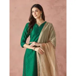 Fabindia Beige Cotton Silk Blend Woven Dupatta-picture-18