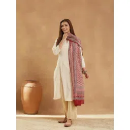 Fabindia Beige Cotton Silk Dupatta-picture-43