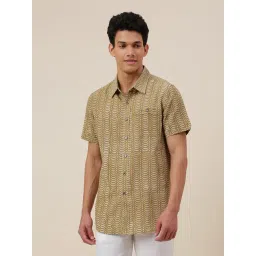 Fabindia Beige Relaxed Fit Printed Shirt-picture-25