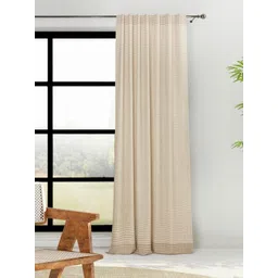 Fabindia Beige Striped Room Darkening Door Curtain-picture-14