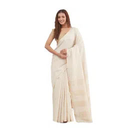 Fabindia Beige Woven Design Saree-picture-15